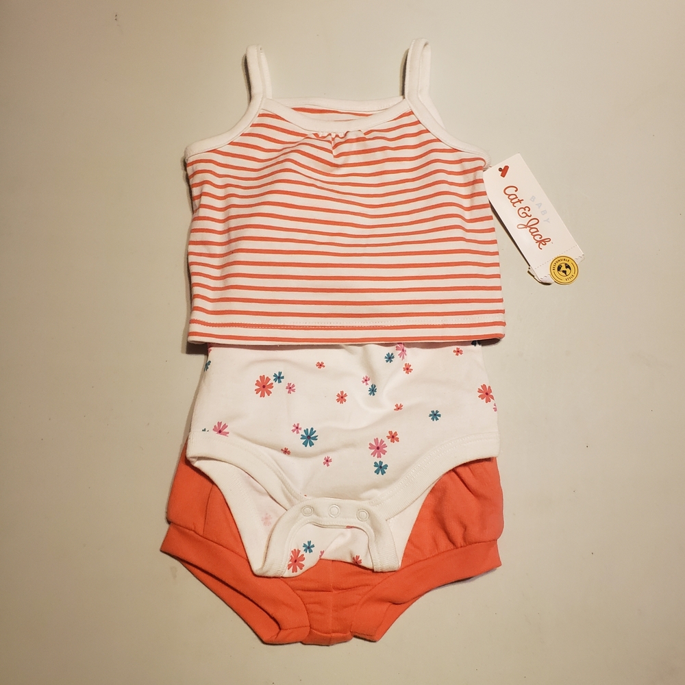 Cat & Jack Coral and White Kids Matching Set